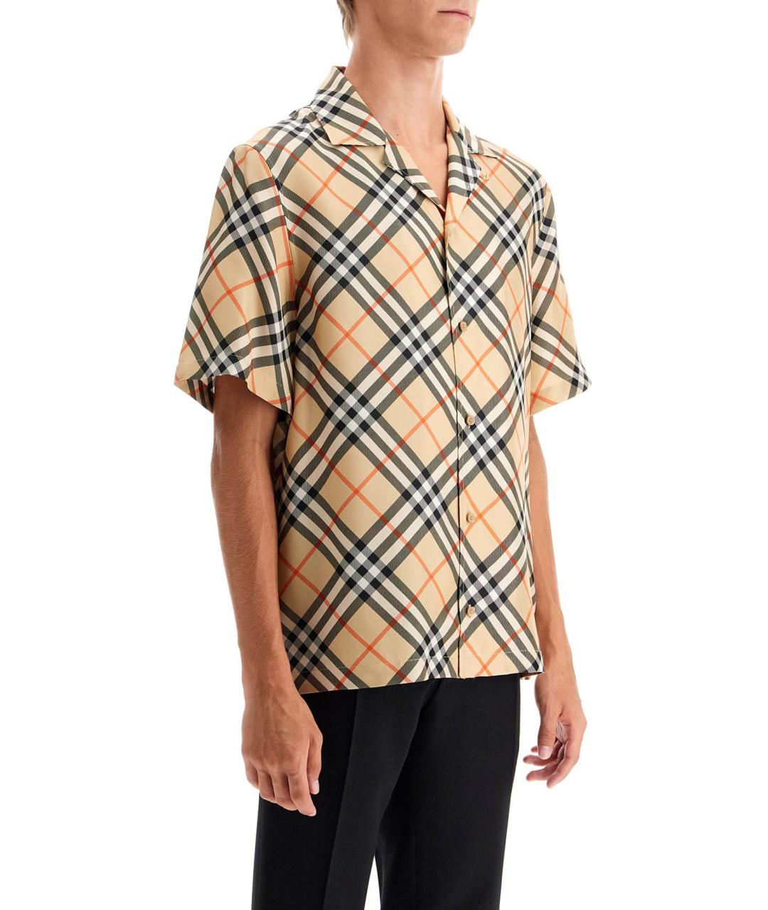 BURBERRY Бежевая шелковая рубашка, фото 2