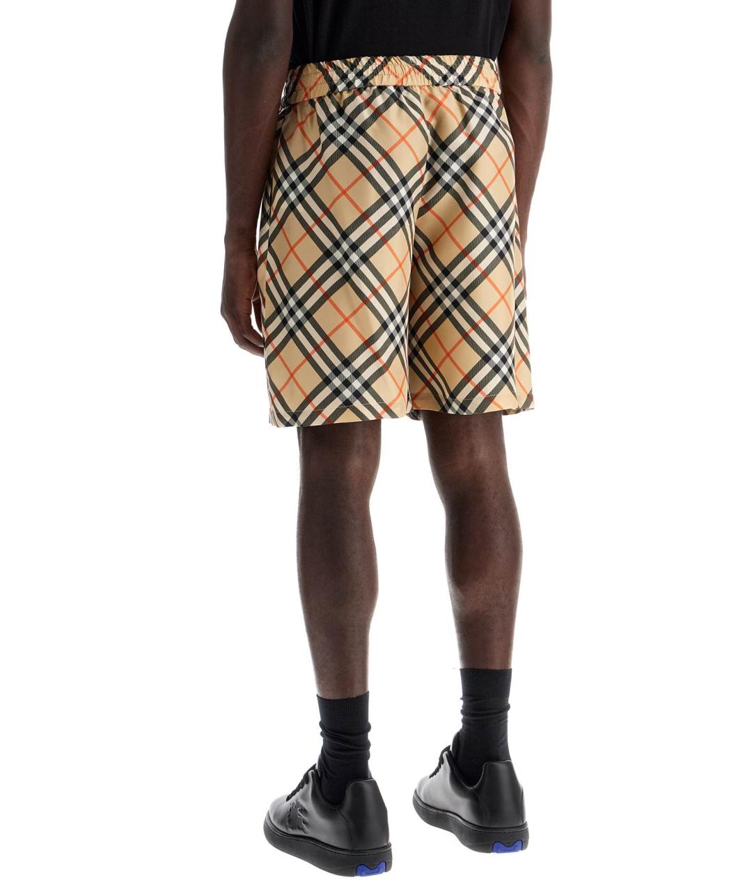 BURBERRY Бежевые шелковые шорты, фото 3