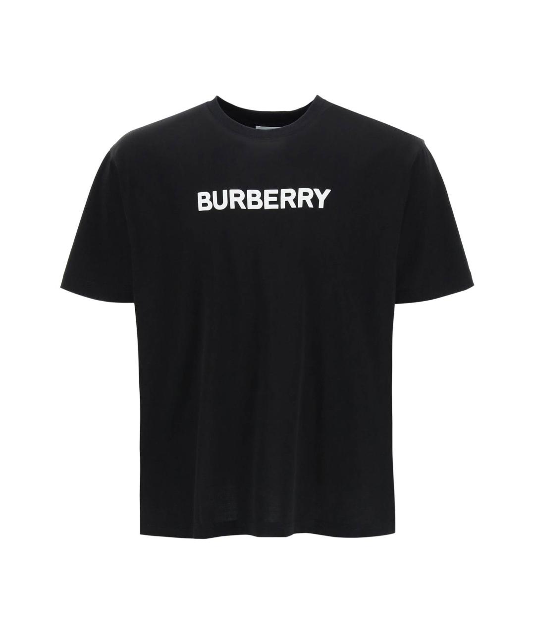 BURBERRY Черная хлопковая футболка, фото 1
