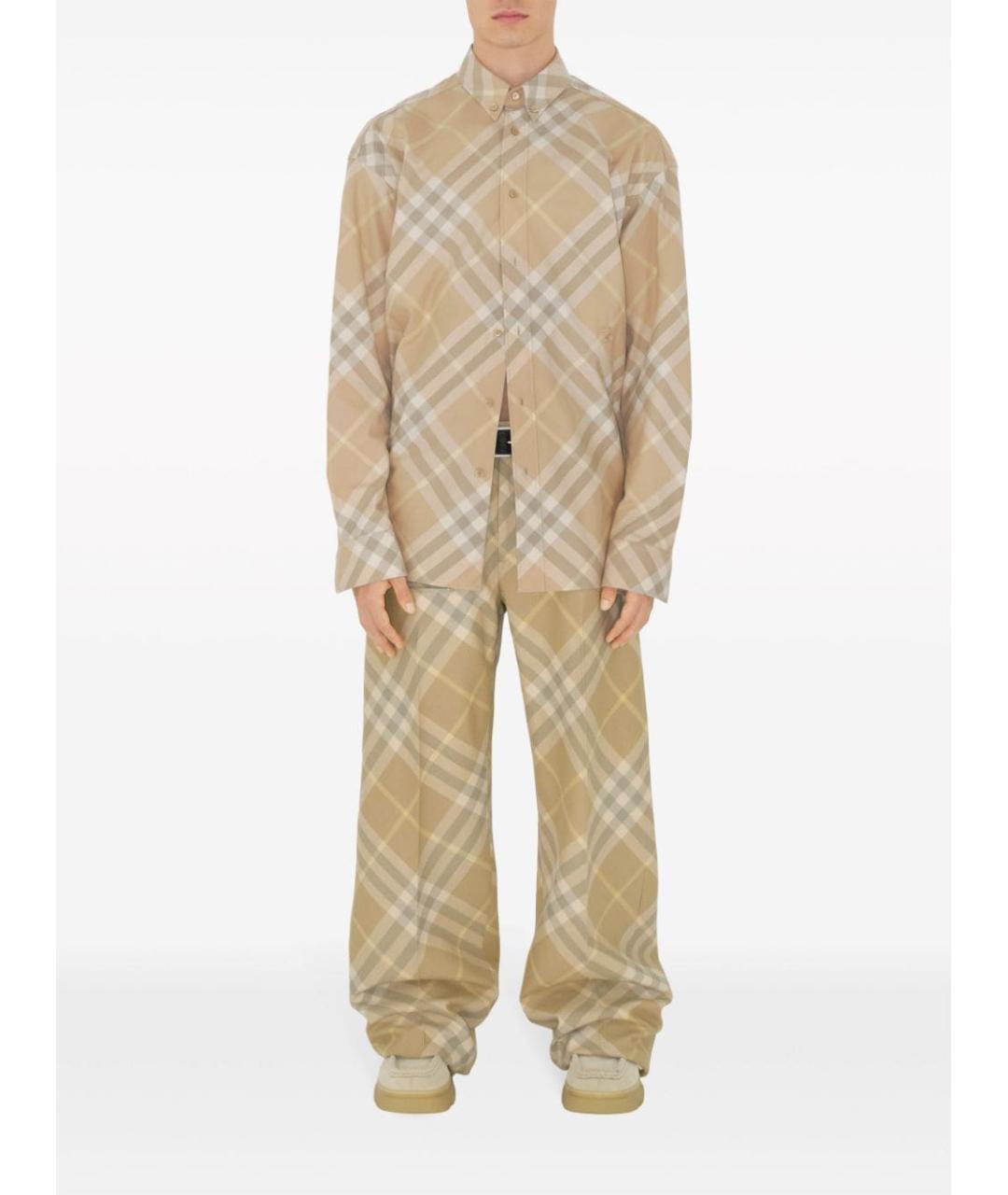 BURBERRY Бежевая хлопковая рубашка, фото 2