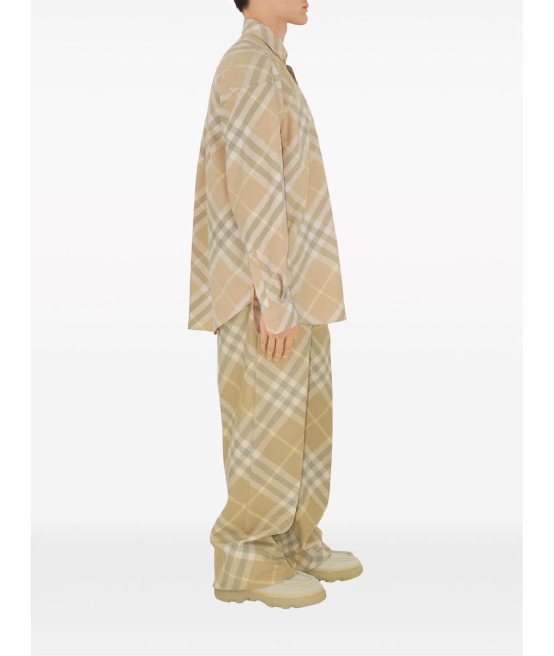 BURBERRY Бежевая хлопковая рубашка, фото 3