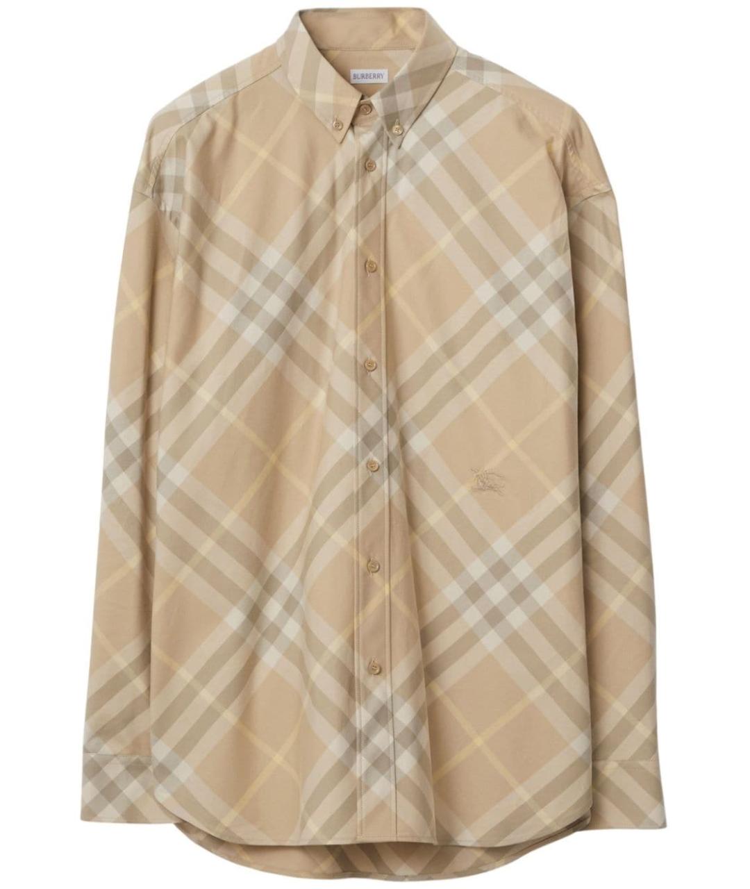 BURBERRY Бежевая хлопковая рубашка, фото 1