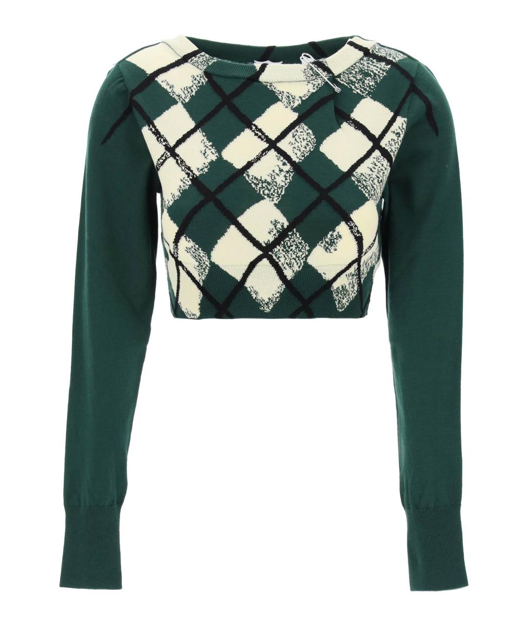 BURBERRY Зеленый хлопковый джемпер / свитер, фото 1