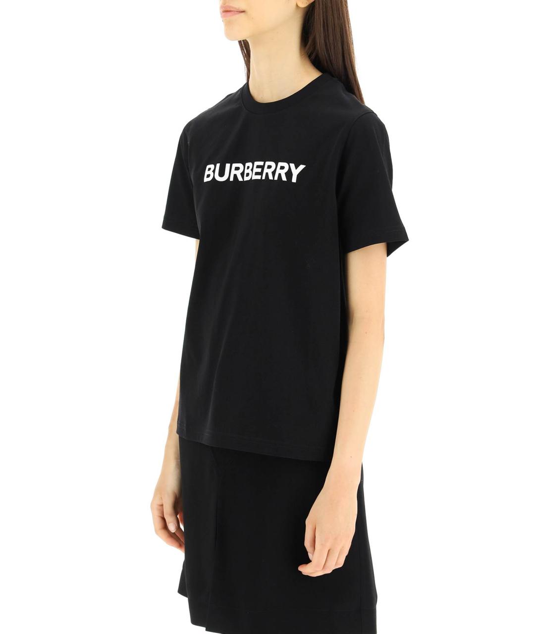 BURBERRY Черная хлопковая футболка, фото 4