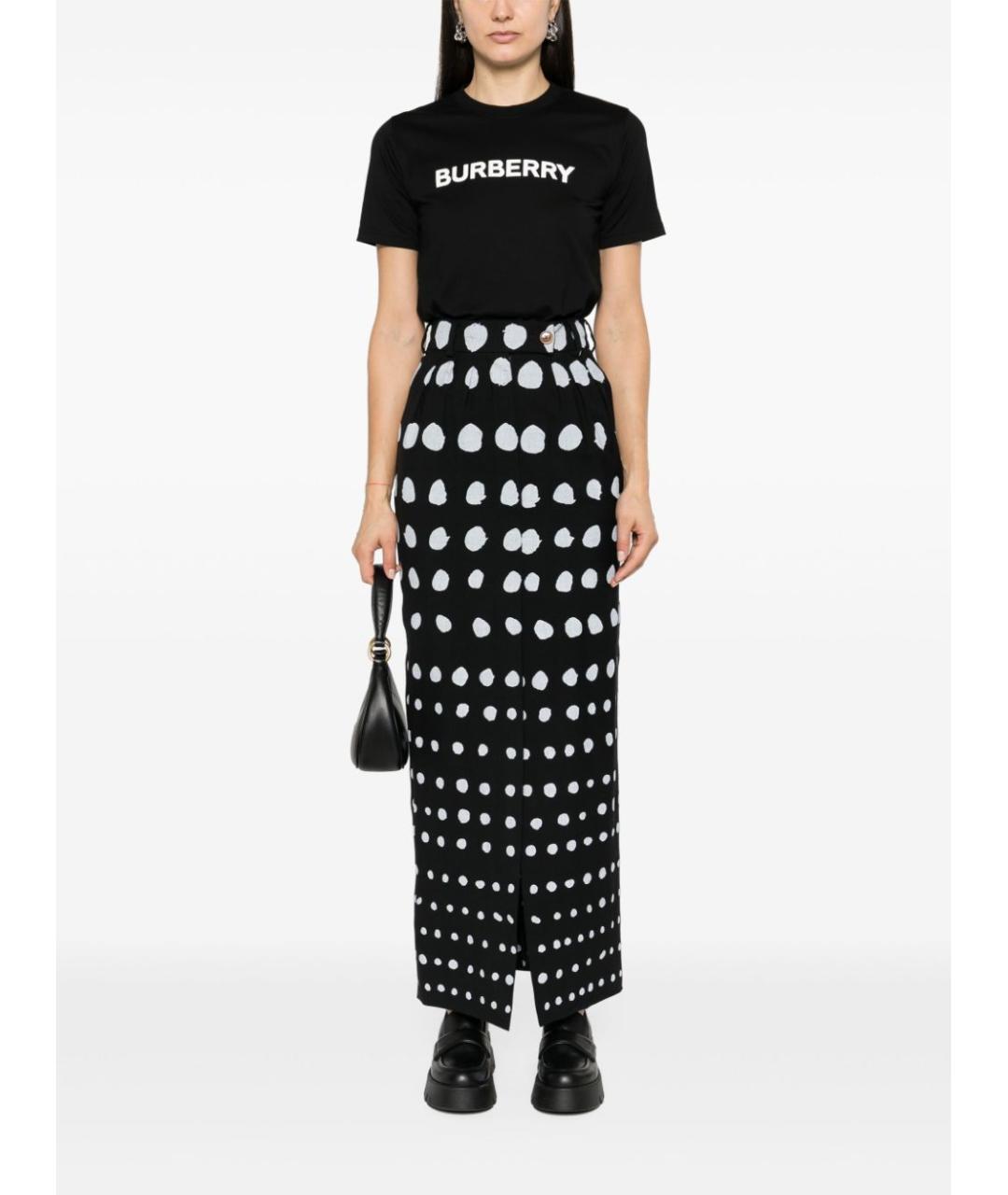 BURBERRY Черная хлопковая футболка, фото 5