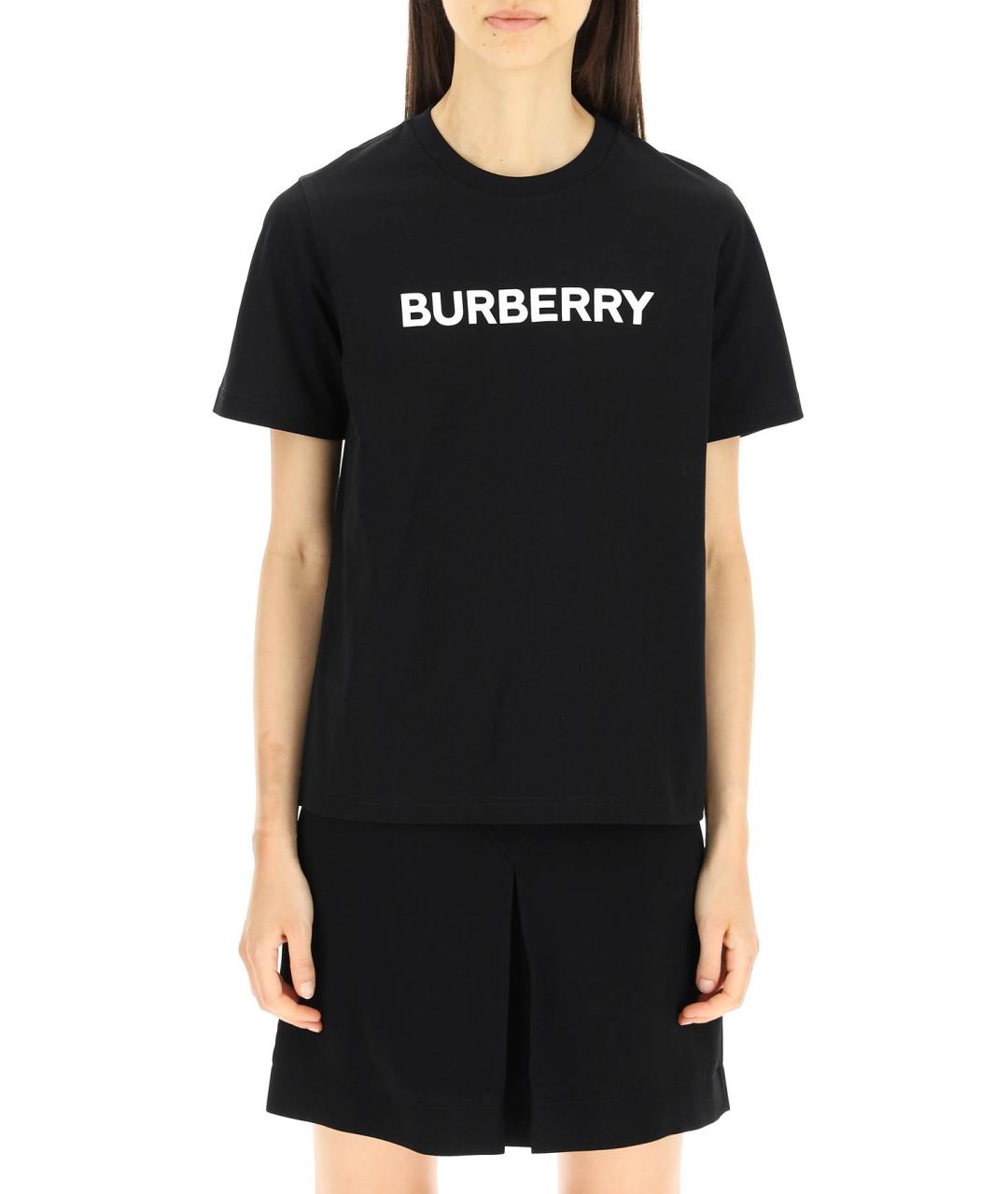 BURBERRY Черная хлопковая футболка, фото 2