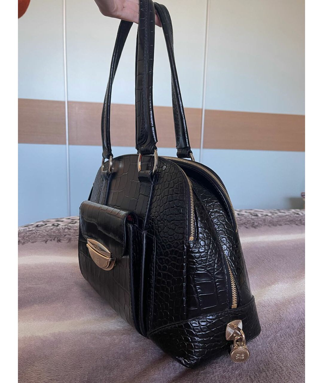 LANCEL Черная кожаная сумка тоут, фото 2