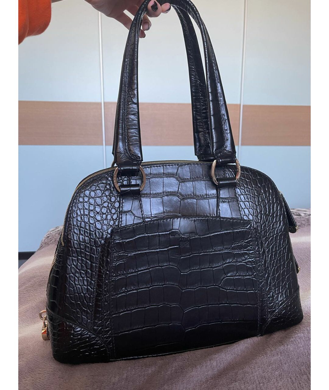 LANCEL Черная кожаная сумка тоут, фото 3