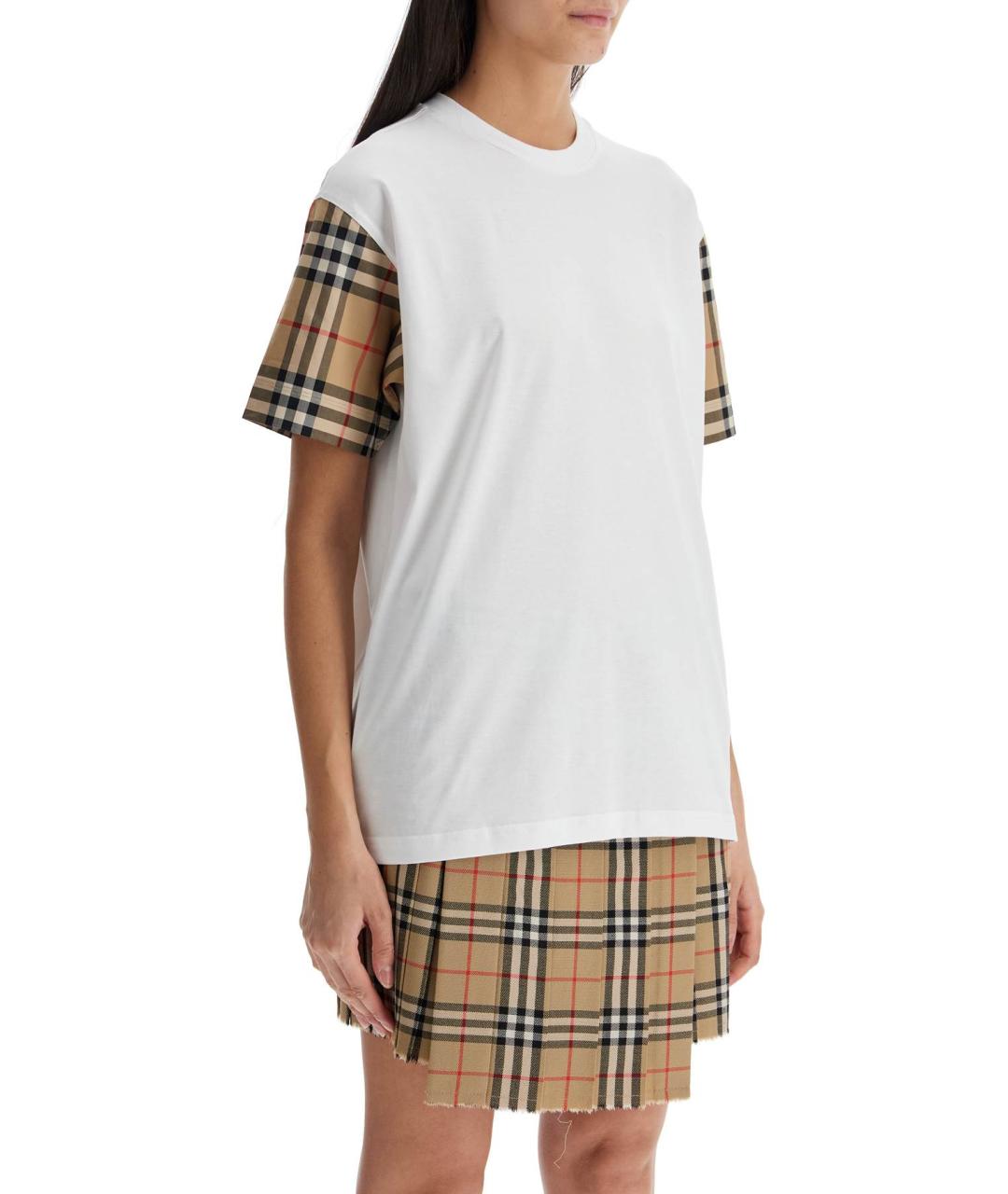 BURBERRY Белая хлопковая футболка, фото 2