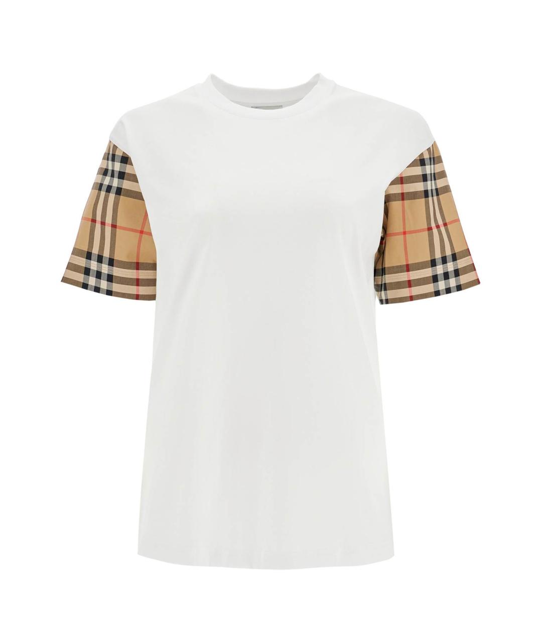 BURBERRY Белая хлопковая футболка, фото 1