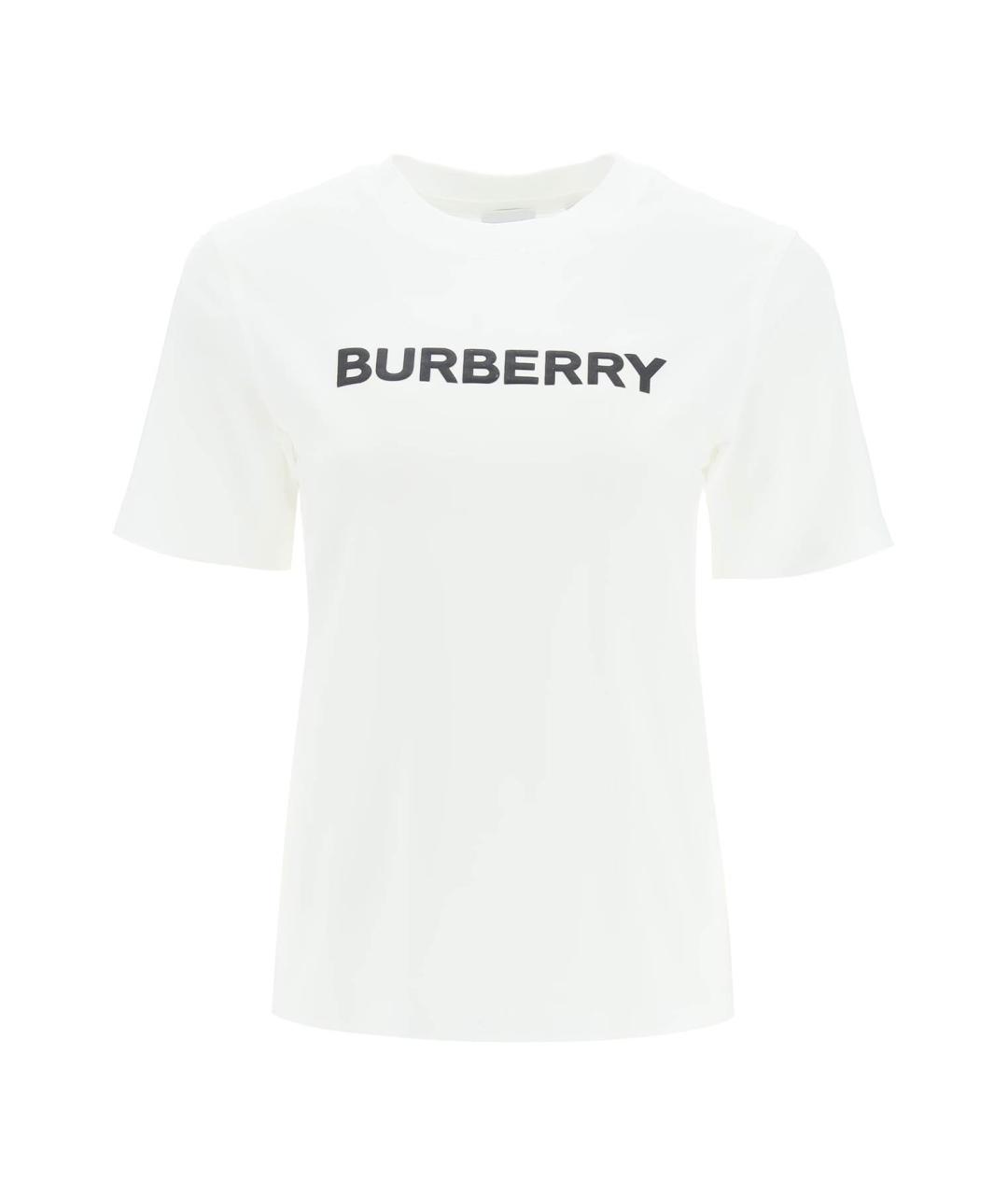 BURBERRY Белая хлопковая футболка, фото 1
