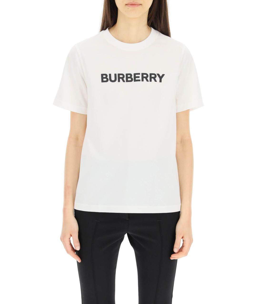 BURBERRY Белая хлопковая футболка, фото 2