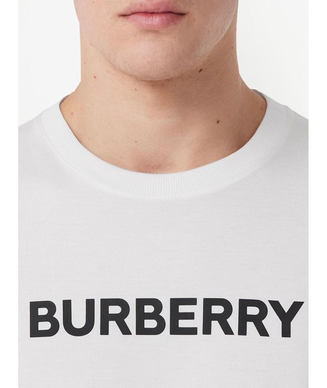 BURBERRY Белая хлопковая футболка, фото 5