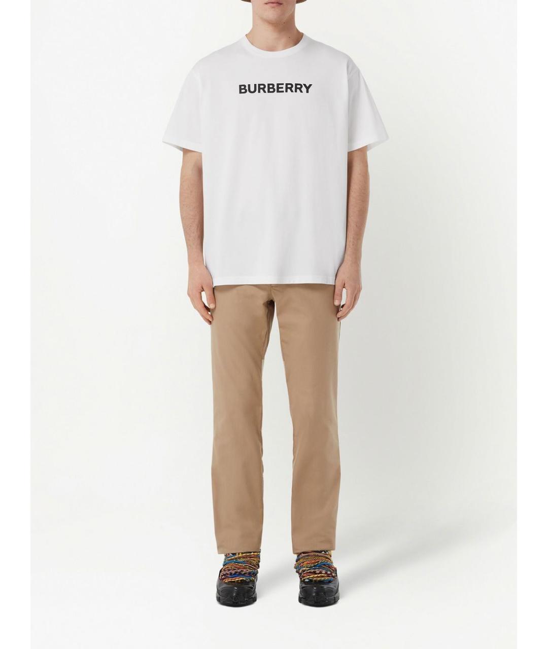 BURBERRY Белая хлопковая футболка, фото 2