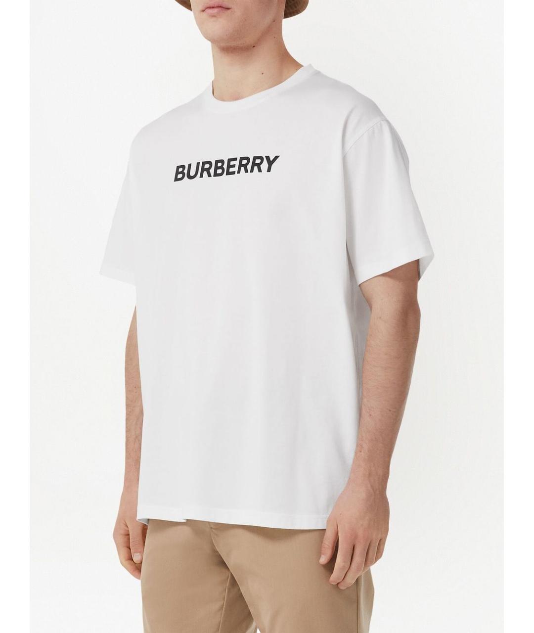 BURBERRY Белая хлопковая футболка, фото 3
