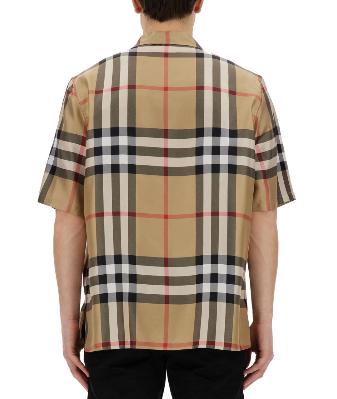 BURBERRY Бежевая шелковая рубашка, фото 3