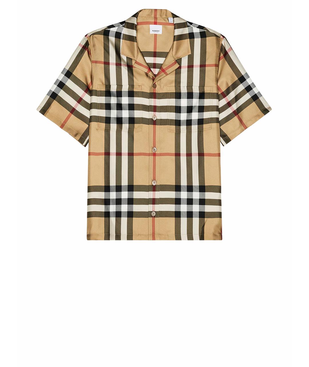 BURBERRY Бежевая шелковая рубашка, фото 1