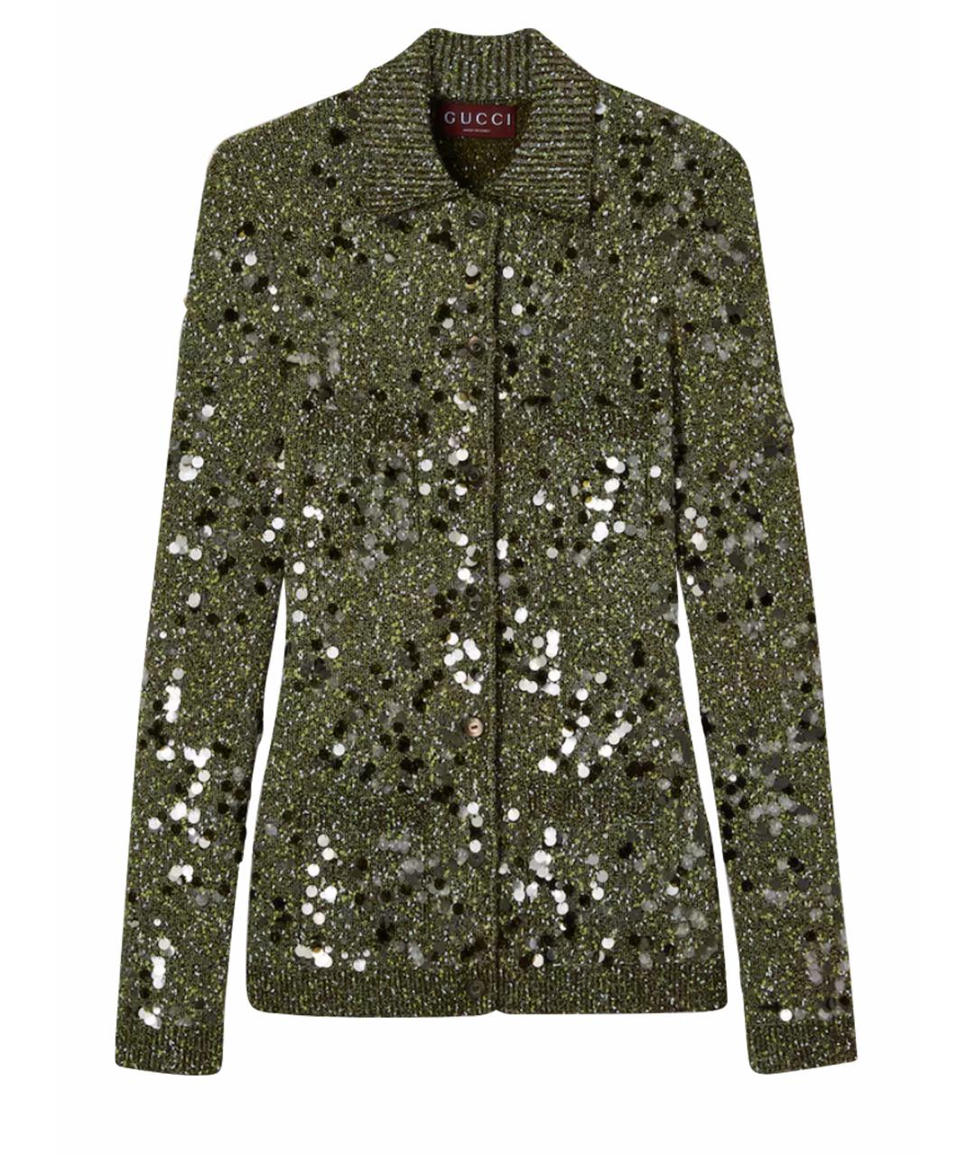 GUCCI Зеленый вискозный кардиган, фото 1