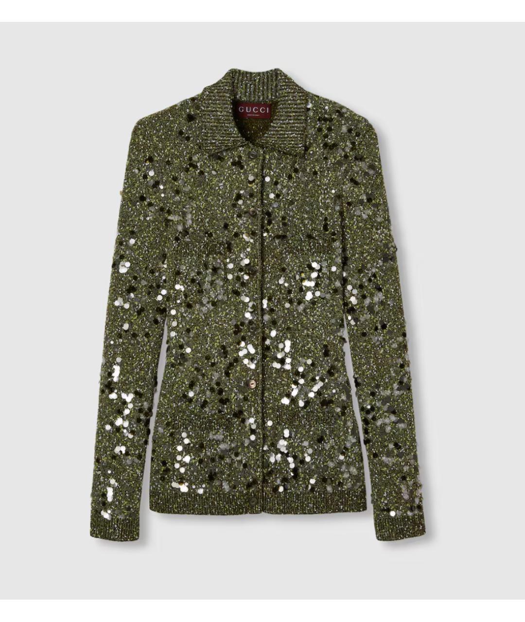 GUCCI Зеленый вискозный кардиган, фото 6