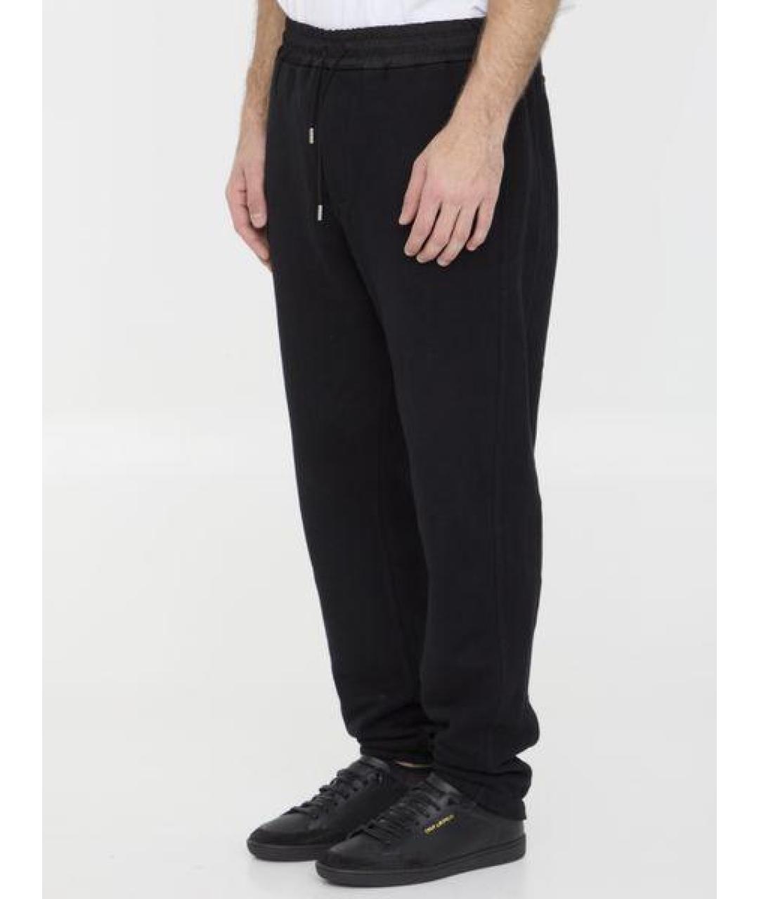 SAINT LAURENT Черные хлопковые повседневные брюки, фото 3