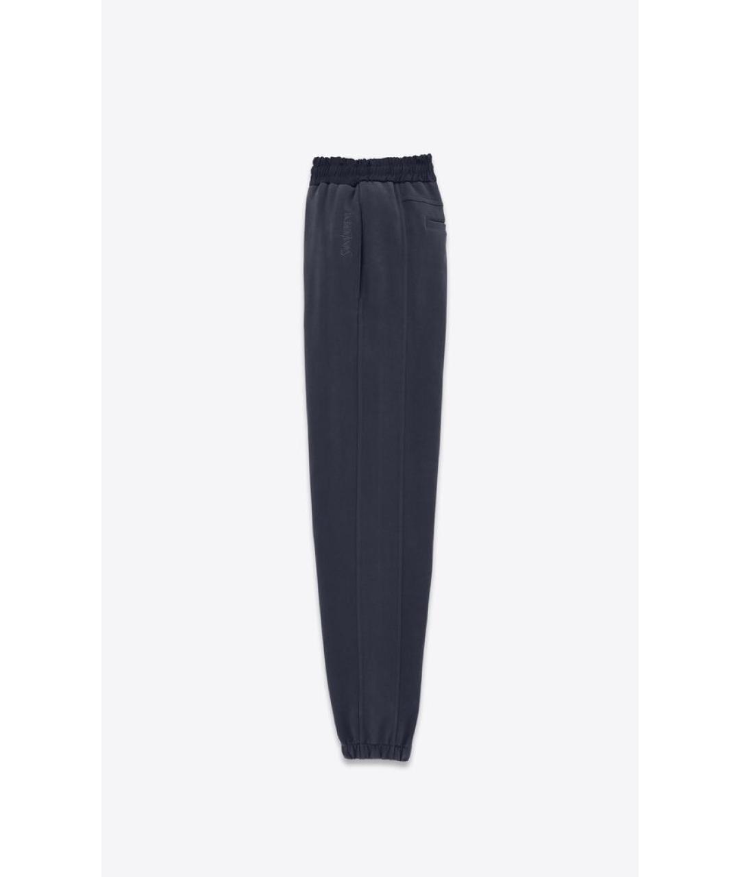 SAINT LAURENT Синие хлопковые повседневные брюки, фото 2
