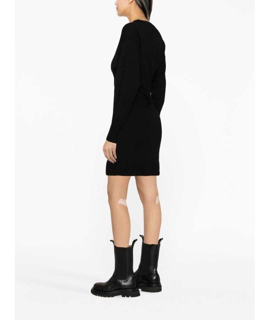 ALEXANDER MCQUEEN Черное кашемировое повседневное платье, фото 3