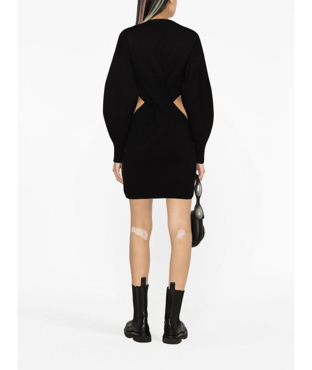 ALEXANDER MCQUEEN Черное кашемировое повседневное платье, фото 4