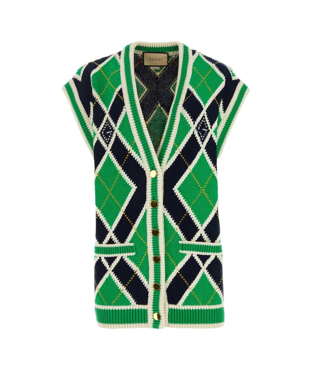 GUCCI Зеленая хлопковая жилетка, фото 1