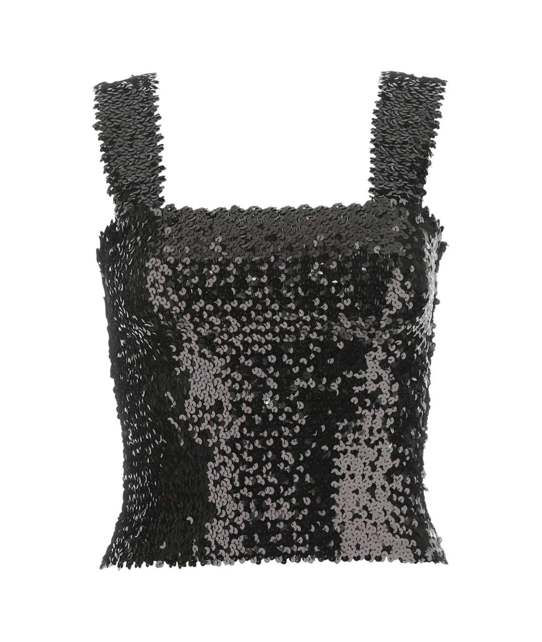 SAINT LAURENT Черная полиэстеровая майка, фото 1
