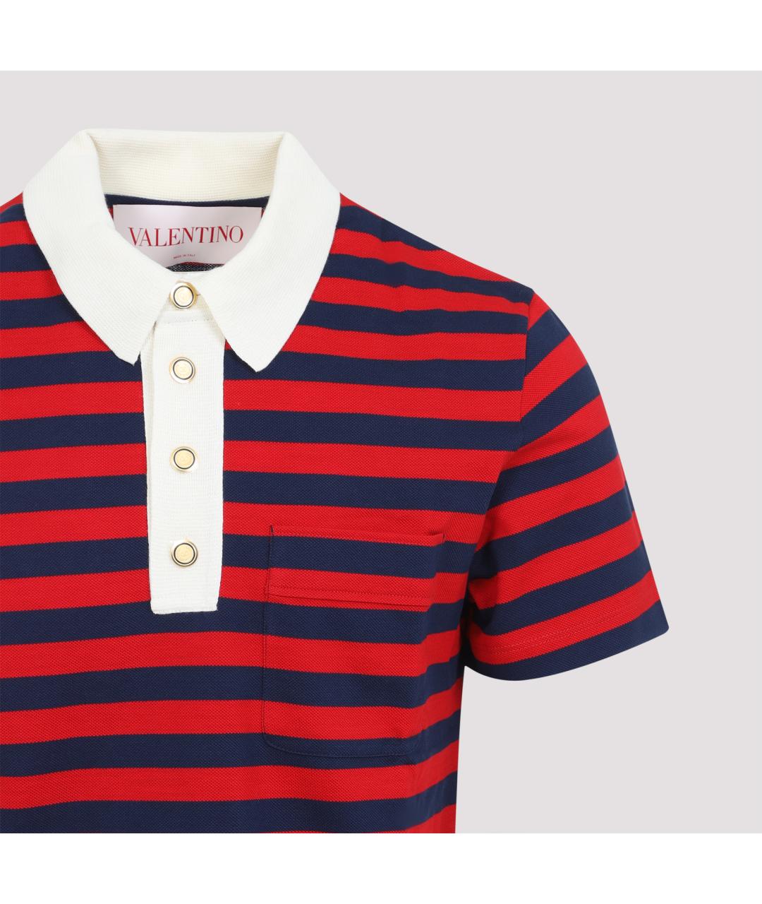 VALENTINO Красная хлопковая футболка, фото 4