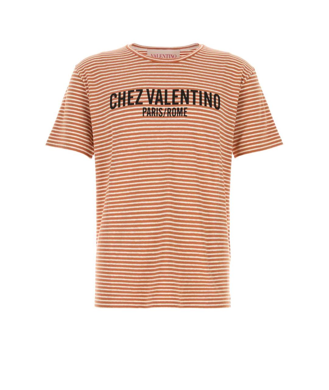 VALENTINO Оранжевая хлопковая футболка, фото 1