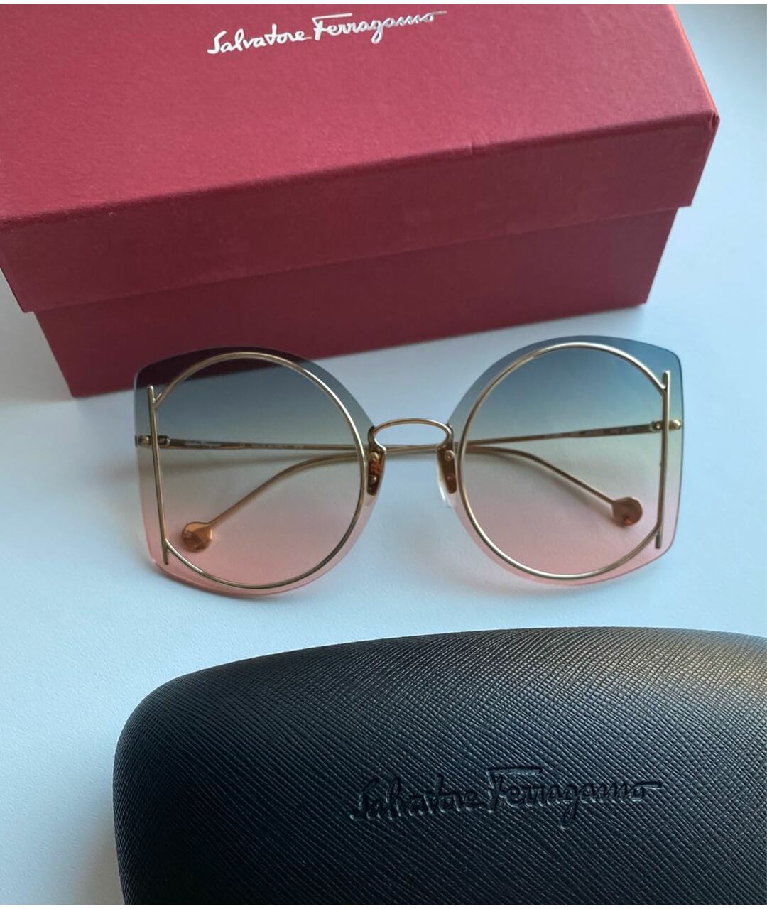 FERRAGAMO Мульти металлические солнцезащитные очки, фото 8