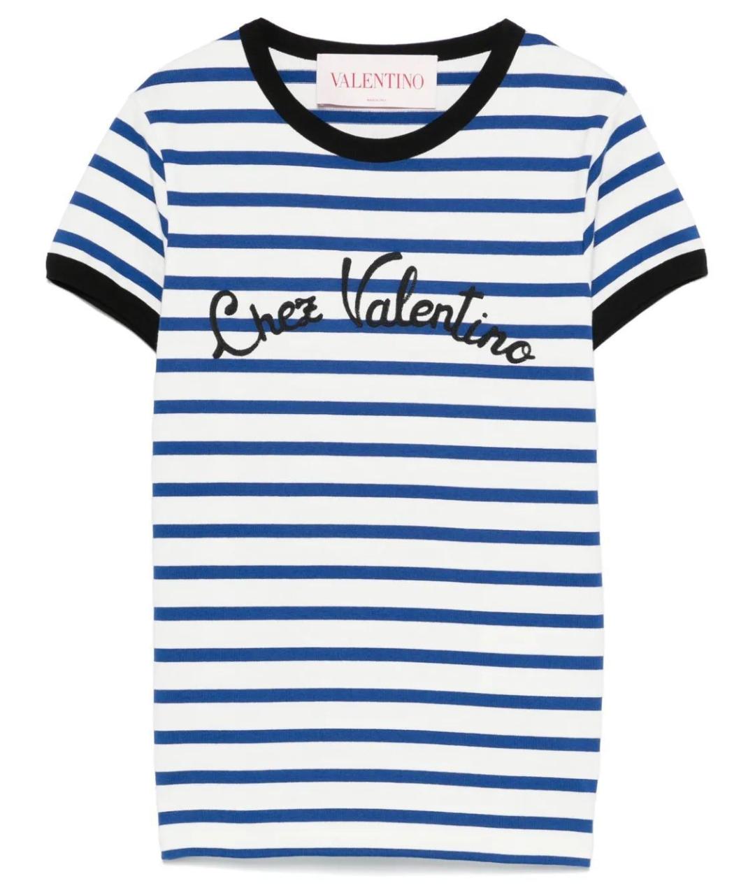 VALENTINO Синяя хлопковая футболка, фото 1