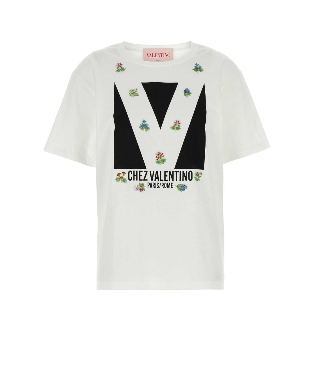 VALENTINO Белая хлопковая футболка, фото 1