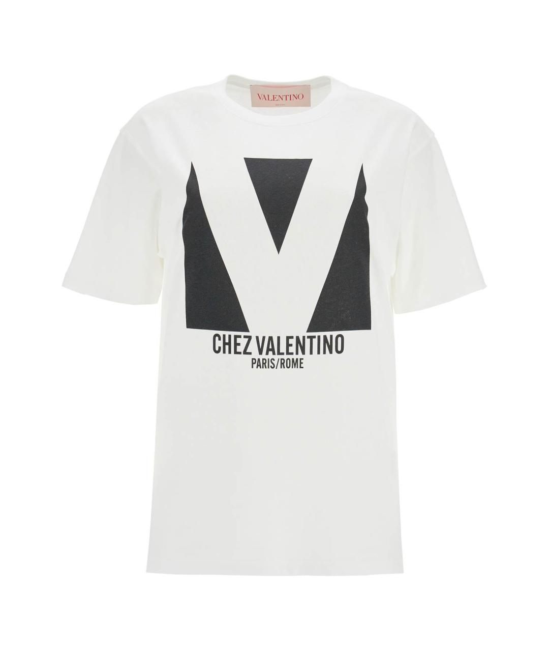 VALENTINO Белая хлопковая футболка, фото 1