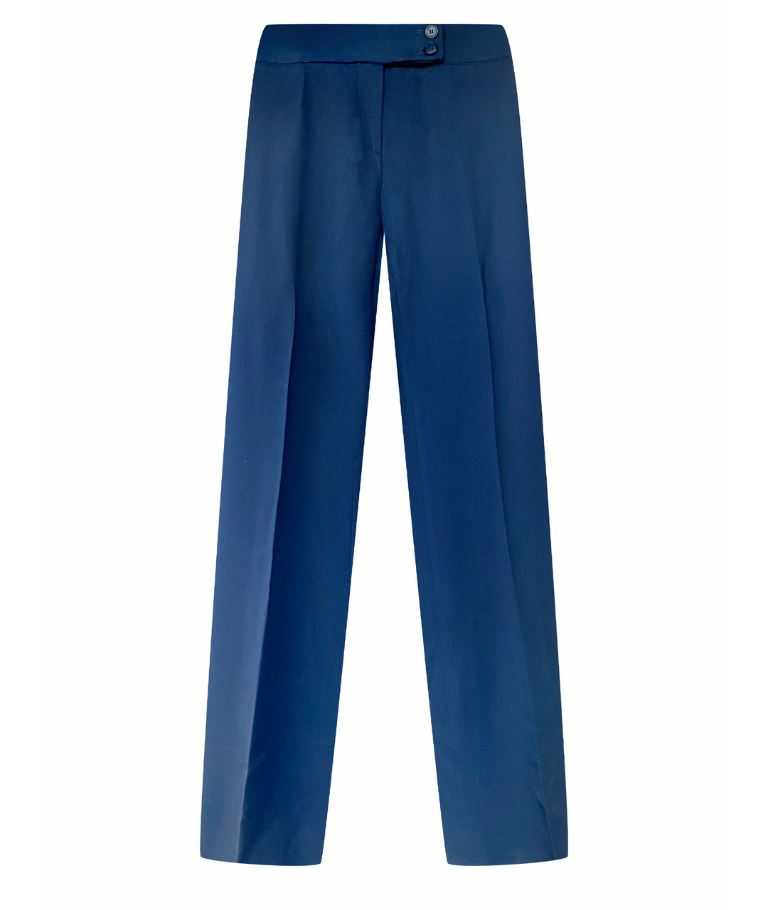 EMPORIO ARMANI Темно-синие шерстяные прямые брюки, фото 1