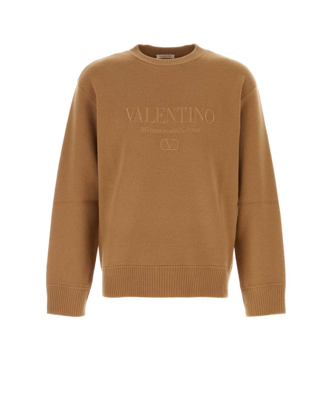 VALENTINO Коричневый шерстяной джемпер / свитер, фото 1