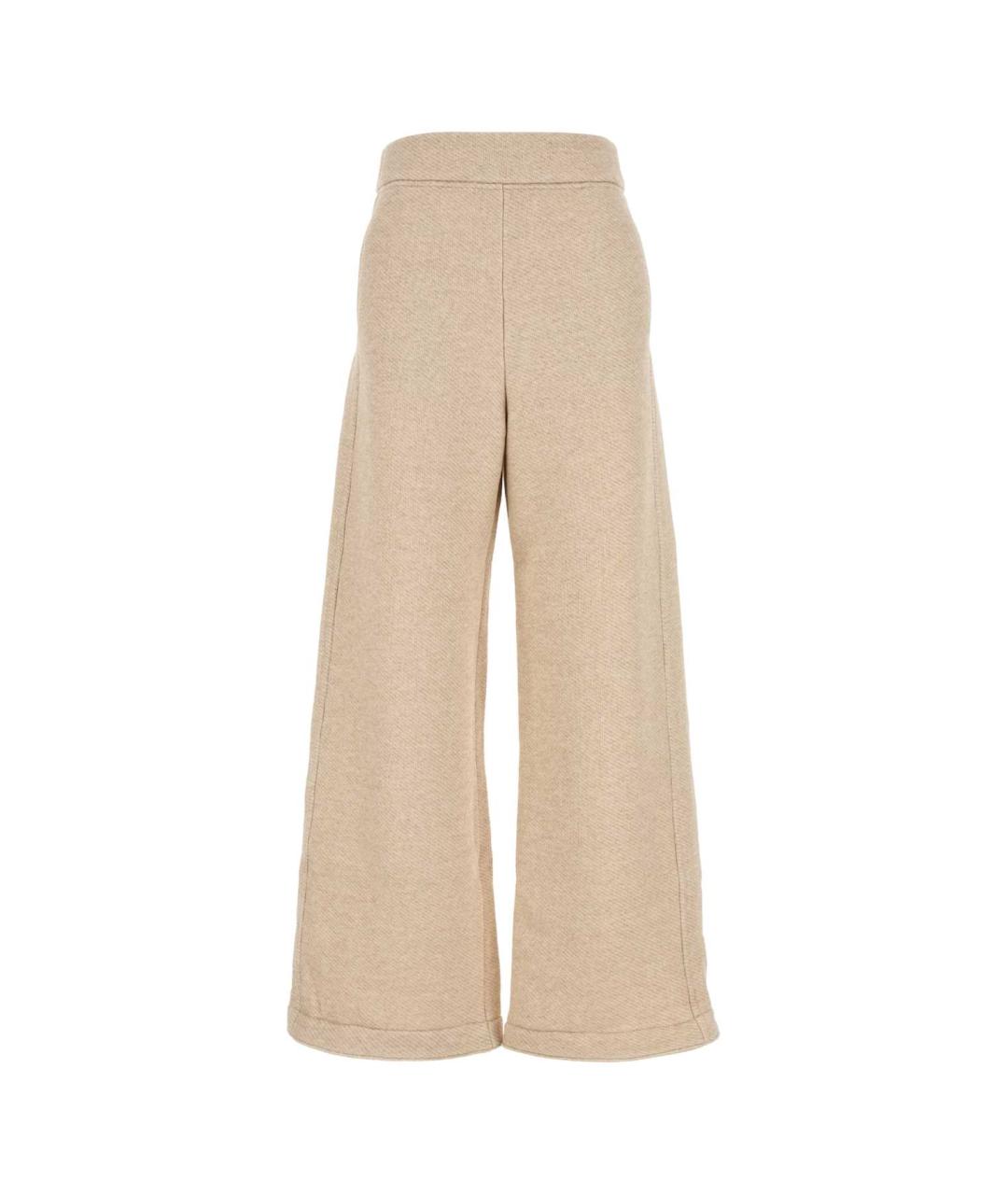 MAX MARA Бежевые полиэстеровые прямые брюки, фото 1