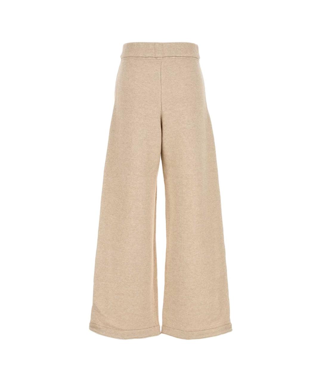 MAX MARA Бежевые полиэстеровые прямые брюки, фото 2