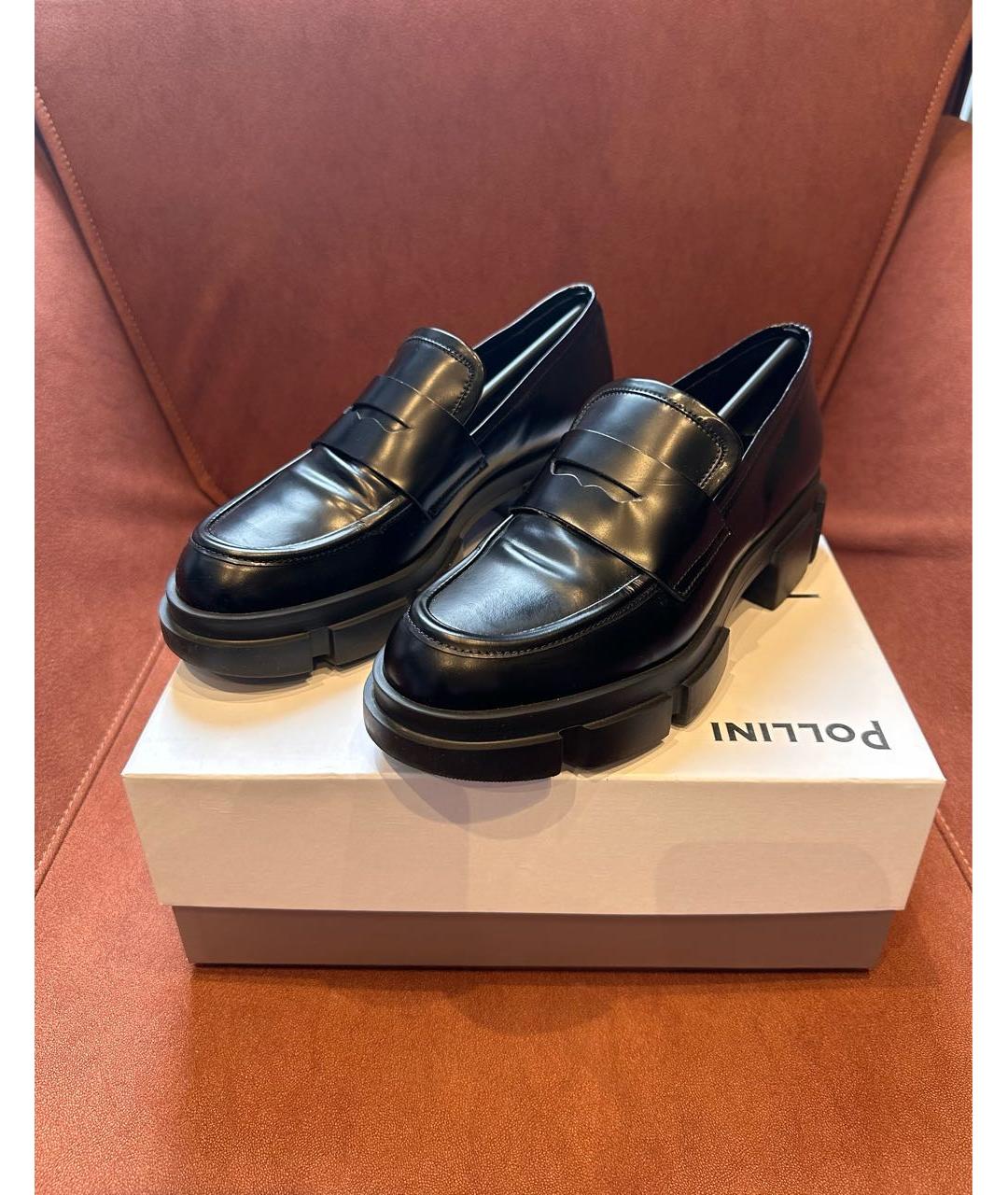 POLLINI Черные кожаные лоферы, фото 2