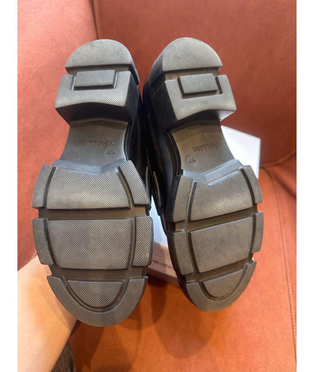 POLLINI Черные кожаные лоферы, фото 6