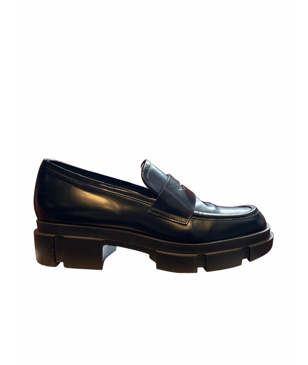 POLLINI Черные кожаные лоферы, фото 1