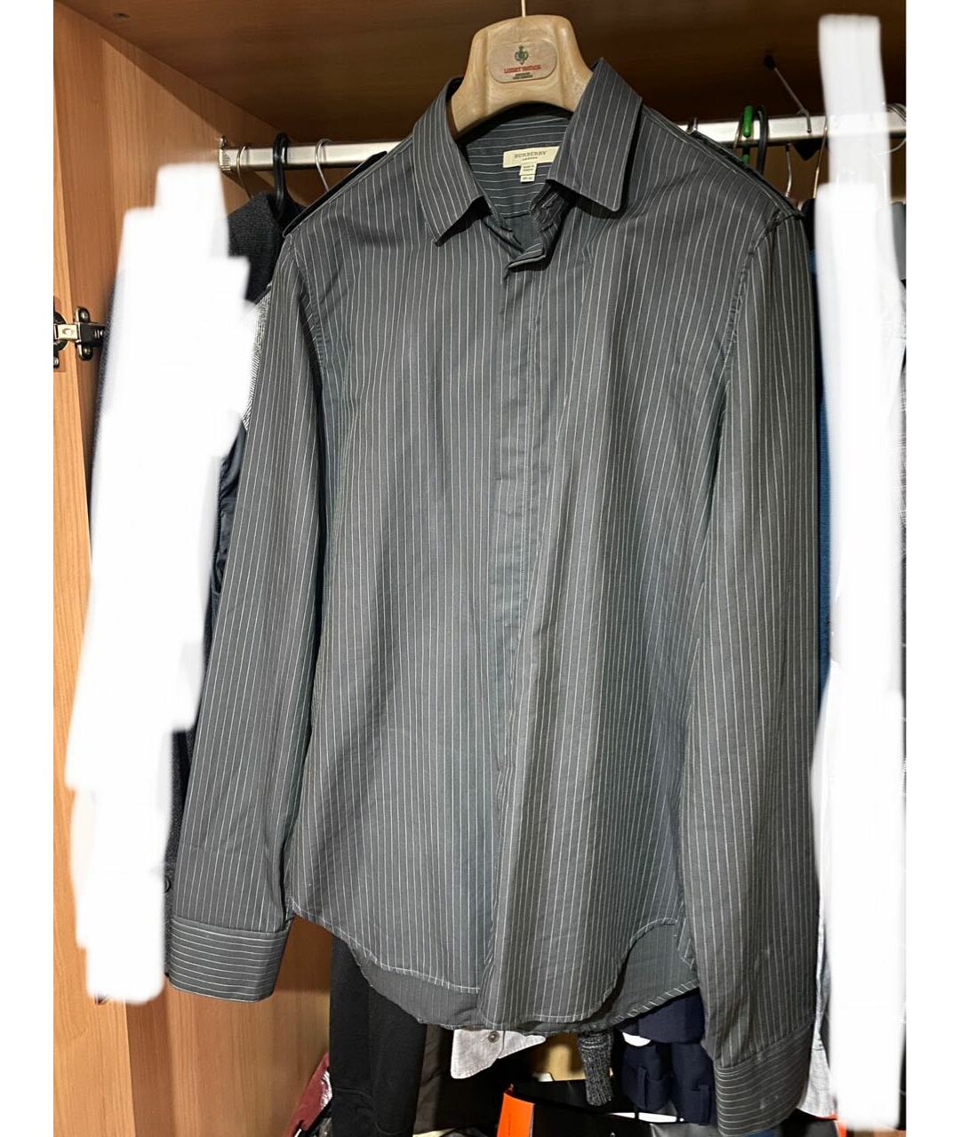 BURBERRY Антрацитовая хлопковая классическая рубашка, фото 5