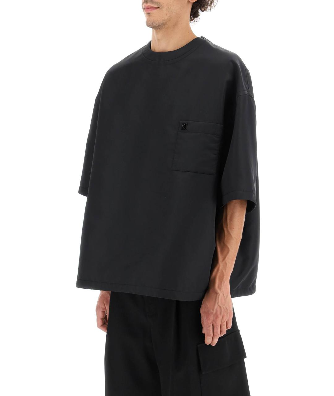 VALENTINO Черная полиэстеровая футболка, фото 4