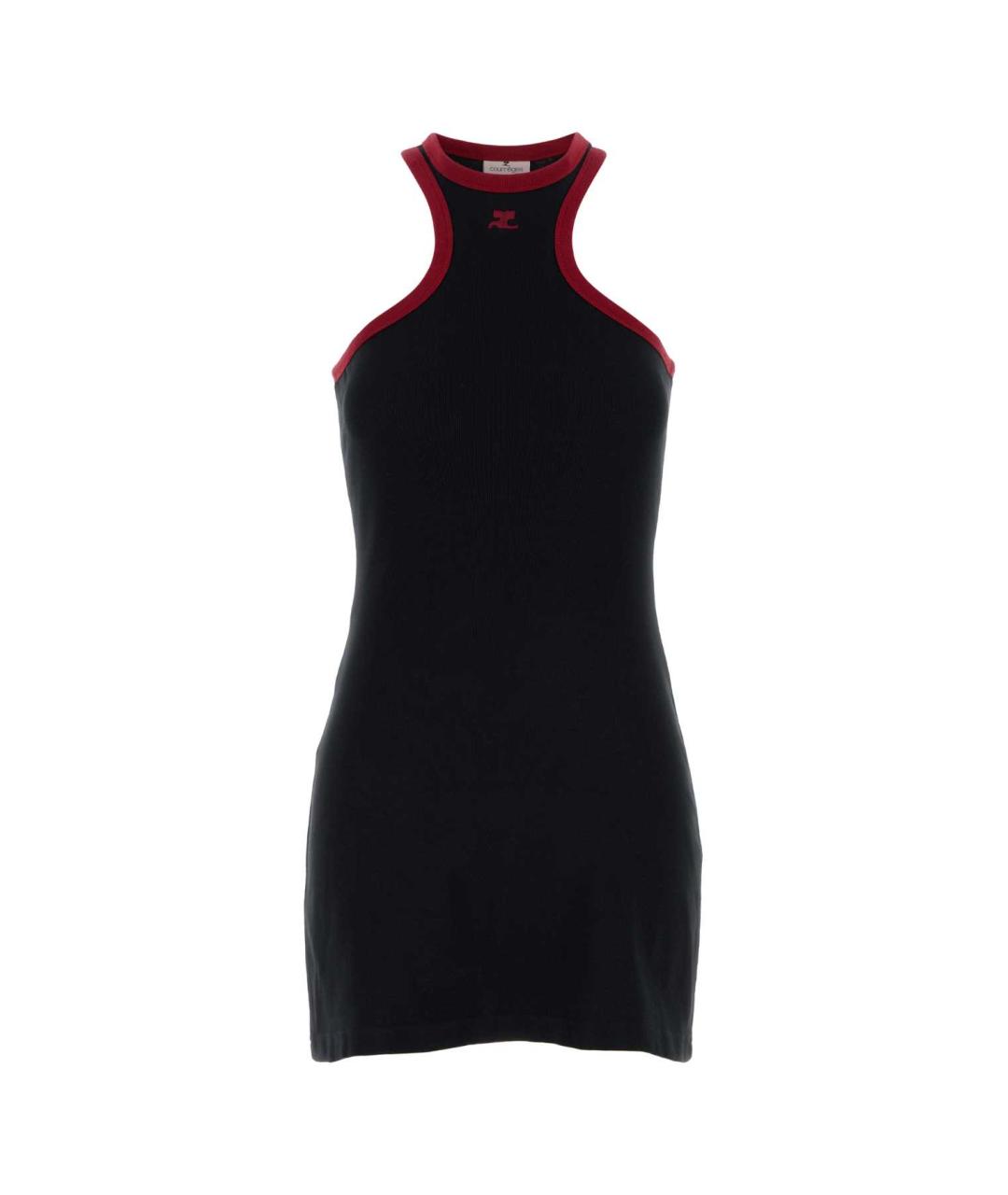 COURREGES Черное хлопковое повседневное платье, фото 1