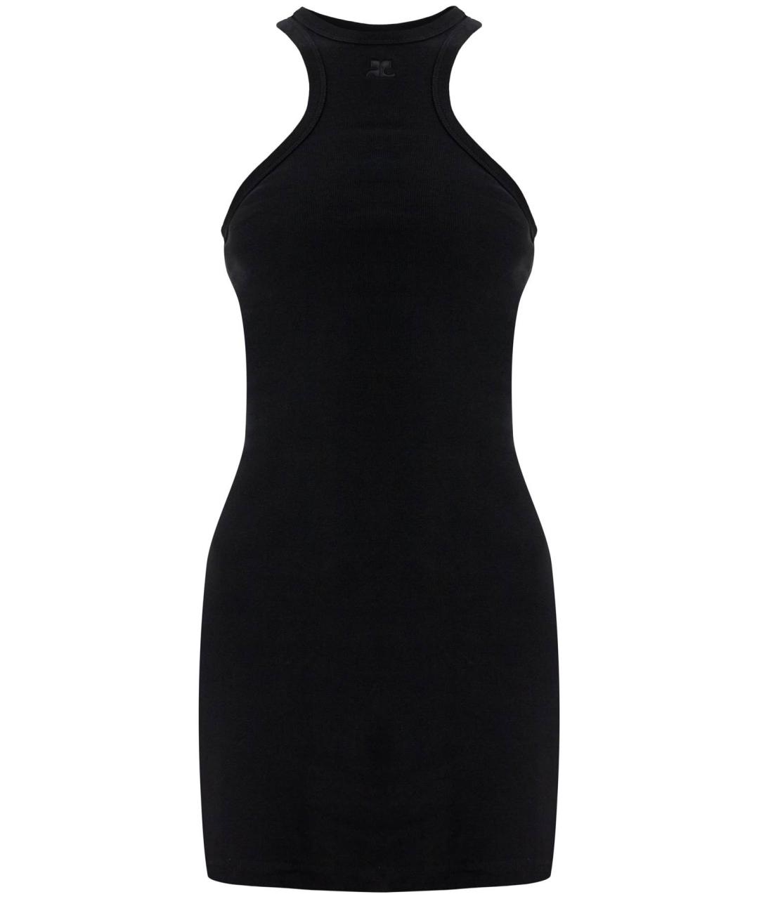 COURREGES Черное хлопковое повседневное платье, фото 1