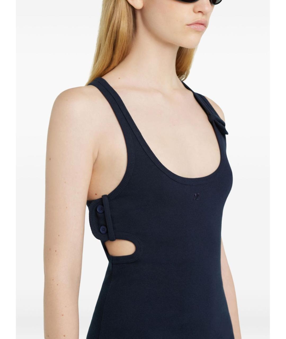 COURREGES Темно-синее хлопковое повседневное платье, фото 4