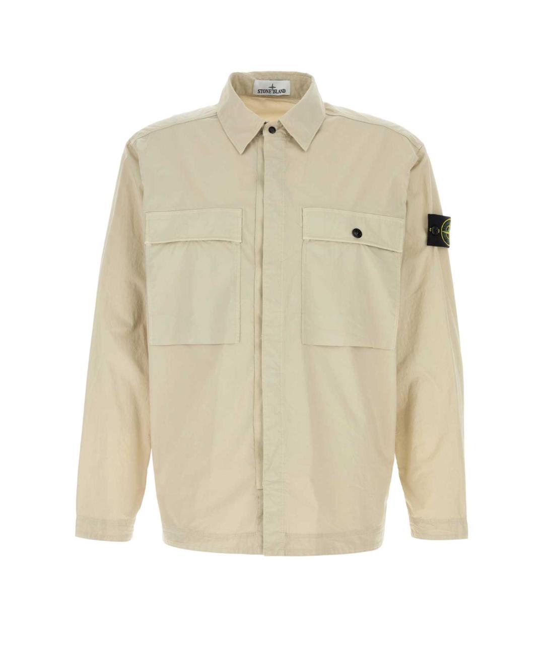 STONE ISLAND Бежевая хлопковая рубашка, фото 1