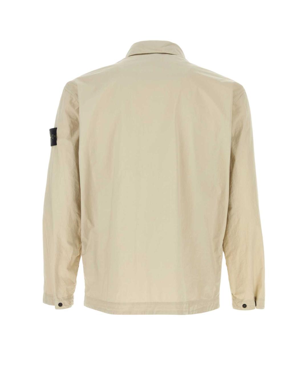 STONE ISLAND Бежевая хлопковая рубашка, фото 2