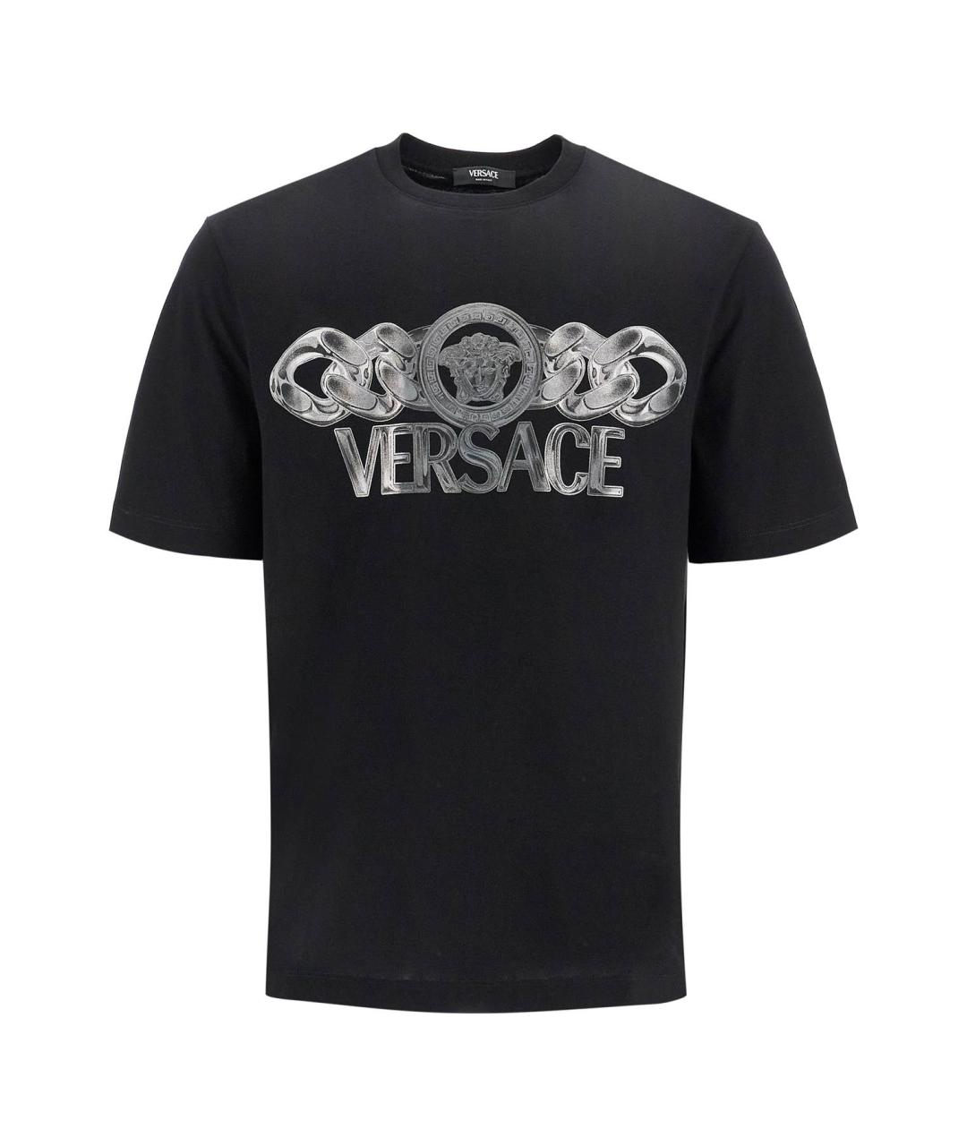 VERSACE Черная хлопковая футболка, фото 1